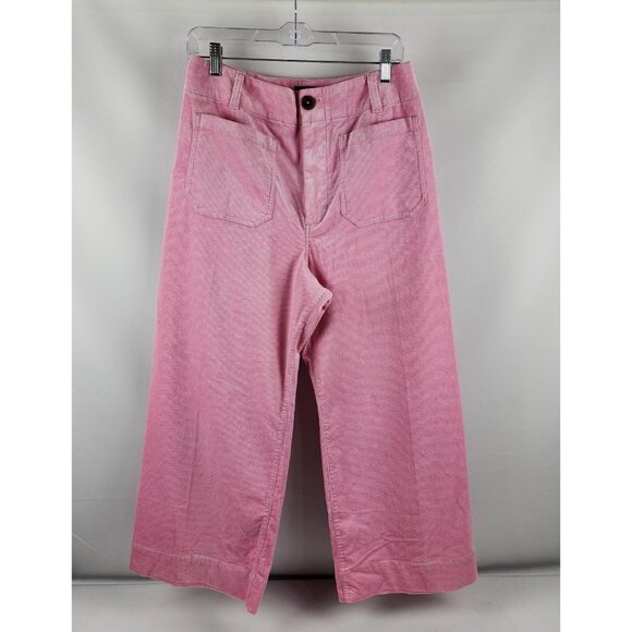 Maeve Pants Womens 31x25 Pink The Colette Magic Fabric Crop Wide Leg Corduroy - Picture 1 of 11